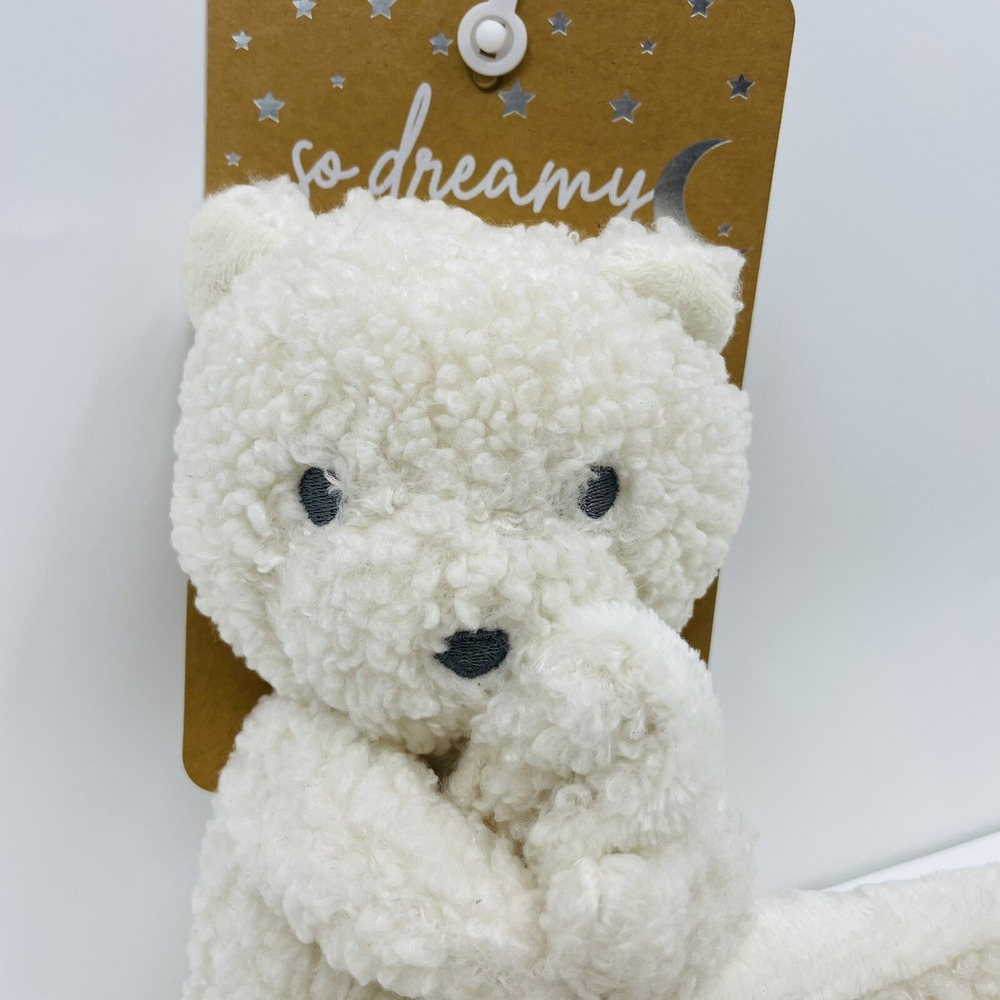 New So Dreamy Plush Lovey Sherpa Bear Security Blanket Baby Snuggle Toy Stuffie